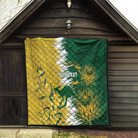 Custom Australia And South Africa Cricket Quilt Aussies Proteas Together - Wonder Print Shop