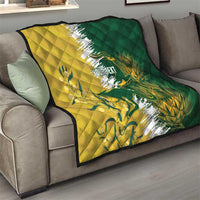 Custom Australia And South Africa Cricket Quilt Aussies Proteas Together - Wonder Print Shop