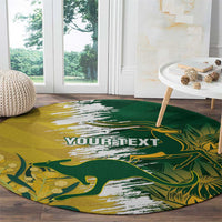 Custom Australia And South Africa Cricket Round Carpet Aussies Proteas Together