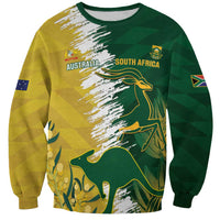 Custom Australia And South Africa Cricket Sweatshirt Aussies Proteas Together - Wonder Print Shop