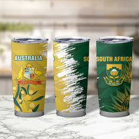 Custom Australia And South Africa Cricket Tumbler Cup Aussies Proteas Together - Wonder Print Shop