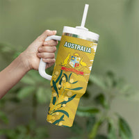 Custom Australia And South Africa Cricket Tumbler With Handle Aussies Proteas Together - Wonder Print Shop