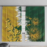 Custom Australia And South Africa Cricket Window Curtain Aussies Proteas Together - Wonder Print Shop
