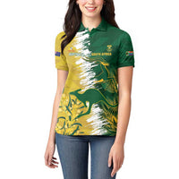 Custom Australia And South Africa Cricket Women Polo Shirt Aussies Proteas Together - Wonder Print Shop