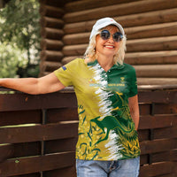 Custom Australia And South Africa Cricket Women Polo Shirt Aussies Proteas Together - Wonder Print Shop