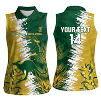 Custom Australia And South Africa Cricket Women Sleeveless Polo Shirt Aussies Proteas Together - Wonder Print Shop