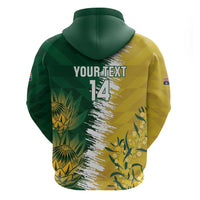 Custom Australia And South Africa Cricket Zip Hoodie Aussies Proteas Together - Wonder Print Shop