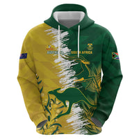 Custom Australia And South Africa Cricket Zip Hoodie Aussies Proteas Together - Wonder Print Shop