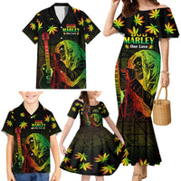 Jamaica Legend Bob Day Family Matching Mermaid Dress and Hawaiian Shirt One Love Jamaican Reggae African Pattern - Wonder Print Shop