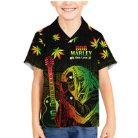 Jamaica Legend Bob Day Family Matching Mermaid Dress and Hawaiian Shirt One Love Jamaican Reggae African Pattern - Wonder Print Shop