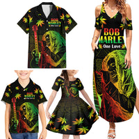 Jamaica Legend Bob Day Family Matching Summer Maxi Dress and Hawaiian Shirt One Love Jamaican Reggae African Pattern - Wonder Print Shop