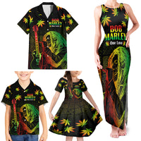 Jamaica Legend Bob Day Family Matching Tank Maxi Dress and Hawaiian Shirt One Love Jamaican Reggae African Pattern - Wonder Print Shop
