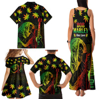 Jamaica Legend Bob Day Family Matching Tank Maxi Dress and Hawaiian Shirt One Love Jamaican Reggae African Pattern - Wonder Print Shop