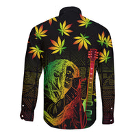 Jamaica Legend Bob Day Long Sleeve Button Shirt One Love Jamaican Reggae African Pattern - Wonder Print Shop