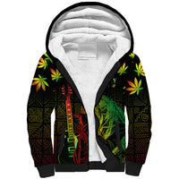 Jamaica Legend Bob Day Sherpa Hoodie One Love Jamaican Reggae African Pattern - Wonder Print Shop