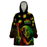 Jamaica Legend Bob Day Wearable Blanket Hoodie One Love Jamaican Reggae African Pattern - Wonder Print Shop