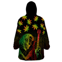 Jamaica Legend Bob Day Wearable Blanket Hoodie One Love Jamaican Reggae African Pattern - Wonder Print Shop