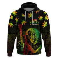 Jamaica Legend Bob Day Zip Hoodie One Love Jamaican Reggae African Pattern - Wonder Print Shop