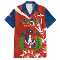 Dominican Republic Independence Day Family Matching Puletasi and Hawaiian Shirt Coat Of Arms With Bayahibe Rose - Wonder Print Shop