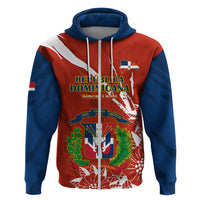 Dominican Republic Independence Day Hoodie Coat Of Arms With Bayahibe Rose - Wonder Print Shop