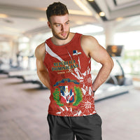 Dominican Republic Independence Day Men Tank Top Coat Of Arms With Bayahibe Rose - Wonder Print Shop