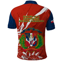 Dominican Republic Independence Day Polo Shirt Coat Of Arms With Bayahibe Rose - Wonder Print Shop