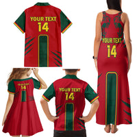 Custom Cameroon Football Family Matching Tank Maxi Dress and Hawaiian Shirt 2024 African Nations Go Champions Lion Style - Wonder Print Shop