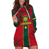 Custom Cameroon Football Hoodie Dress 2024 African Nations Go Champions Lion Style - Wonder Print Shop