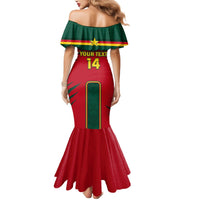 Custom Cameroon Football Mermaid Dress 2024 African Nations Go Champions Lion Style - Wonder Print Shop