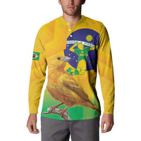 Brasil Volleyball Button Sweatshirt Go Champions Canario-da-terra