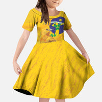 Brasil Volleyball Family Matching Off Shoulder Maxi Dress and Hawaiian Shirt Go Champions Canario-da-terra