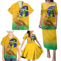 Brasil Volleyball Family Matching Puletasi and Hawaiian Shirt Go Champions Canario-da-terra