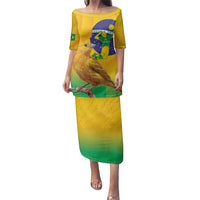 Brasil Volleyball Family Matching Puletasi and Hawaiian Shirt Go Champions Canario-da-terra