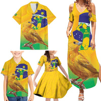 Brasil Volleyball Family Matching Summer Maxi Dress and Hawaiian Shirt Go Champions Canario-da-terra