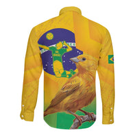 Brasil Volleyball Long Sleeve Button Shirt Go Champions Canario-da-terra