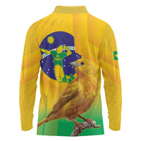 Brasil Volleyball Long Sleeve Polo Shirt Go Champions Canario-da-terra