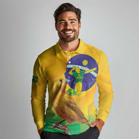 Brasil Volleyball Long Sleeve Polo Shirt Go Champions Canario-da-terra