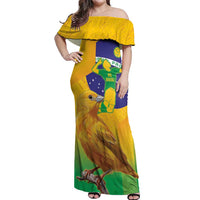 Brasil Volleyball Off Shoulder Maxi Dress Go Champions Canario-da-terra