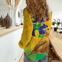 Brasil Volleyball Women Casual Shirt Go Champions Canario-da-terra - Wonder Print Shop