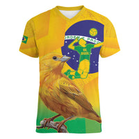 Brasil Volleyball Women V-Neck T-Shirt Go Champions Canario-da-terra - Wonder Print Shop