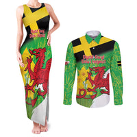 Wales Saint David's Day Couples Matching Tank Maxi Dress and Long Sleeve Button Shirt Welsh Dragon Dydd Gwyl Dewi Hapus!