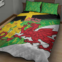 Wales Saint David's Day Quilt Bed Set Welsh Dragon Dydd Gwyl Dewi Hapus!