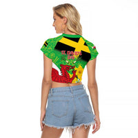 Wales Saint David's Day Raglan Cropped T Shirt Welsh Dragon Dydd Gwyl Dewi Hapus!