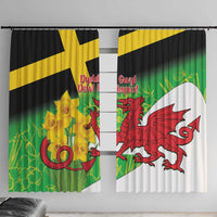 Wales Saint David's Day Window Curtain Welsh Dragon Dydd Gwyl Dewi Hapus!