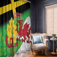 Wales Saint David's Day Window Curtain Welsh Dragon Dydd Gwyl Dewi Hapus!