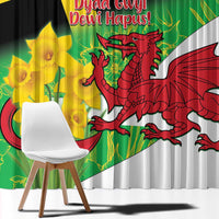 Wales Saint David's Day Window Curtain Welsh Dragon Dydd Gwyl Dewi Hapus!