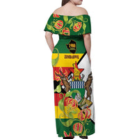 Zimbabwe Independence Day Family Matching Off Shoulder Maxi Dress and Hawaiian Shirt Happy 45 Years Of Independence