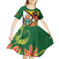 Zimbabwe Independence Day Kid Short Sleeve Dress Happy 45 Years Of Independence