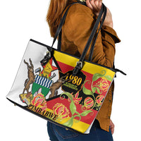 Zimbabwe Independence Day Leather Tote Bag Happy 45 Years Of Independence