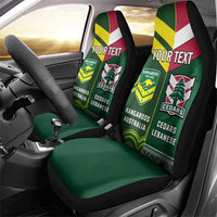 Custom Lebanon And Australia Rugby Car Seat Cover Aussie Kangaroos Lebanese Cedars
